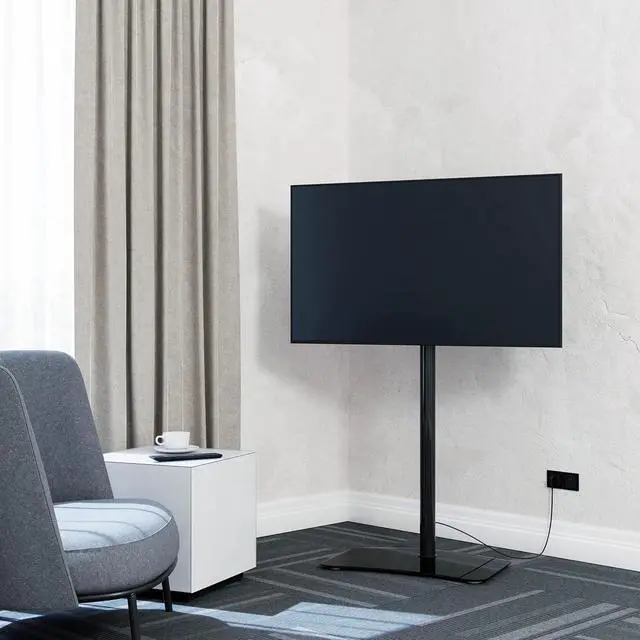 Alt view image 2 of 7 - SONOROUS PL-2800 Premium TV Stand for Living Room & Bedroom  Modern Luxury Floor Stands with Swivel Mount & Tempered Glass Base  Universal Television Stand Fits Flat Screen TVs up to 65 Inch