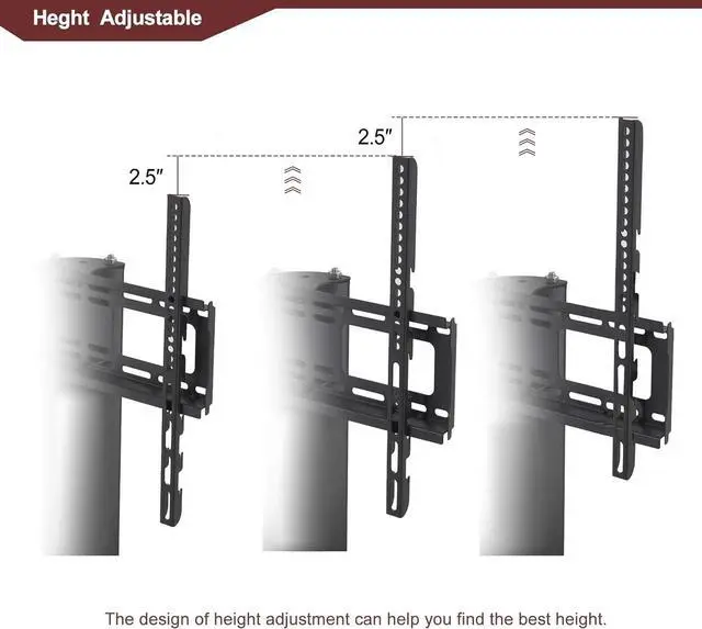 Alt view image 2 of 7 - 3 Tier Swivel Floor TV Stand, Height Adjustable Bracket Entertainment Stand for 32" to 65" Plasma LCD LED Flat or Curved Screen Multi-Function TV Stand, BlackTempered Glass Television Stands