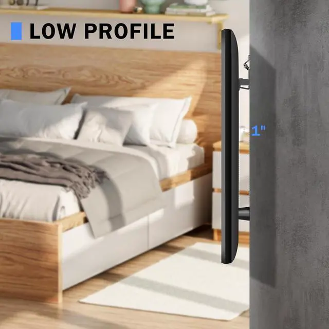 Alt view image 3 of 7 - No Stud TV Wall Mount, Drywall Studless TV Hanger for Most 32-75 inch Flat Screen TVs, Holds up to 100lbs, No Stud, No Drill, No Anchors, Easy Install (MF81M)