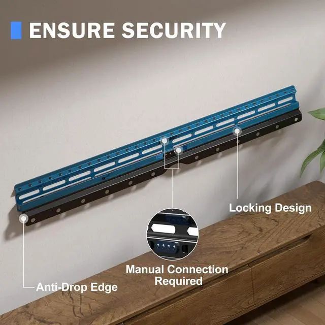 Alt view image 5 of 7 - No Stud TV Wall Mount, Drywall Studless TV Hanger for Most 32-75 inch Flat Screen TVs, Holds up to 100lbs, No Stud, No Drill, No Anchors, Easy Install (MF81M)
