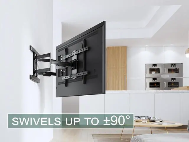 Alt view image 3 of 7 - ynVISION.DESIGN Heavy Duty TV Wall Mount for 65100 TVs, XXL Full Motion Bracket Extends 31.5, Tilt Swivel Leveling, 154 lbs Capacity, Max VESA 800x600, Fits Flat, LED, LCD, OLED, 4K, Smart TVs