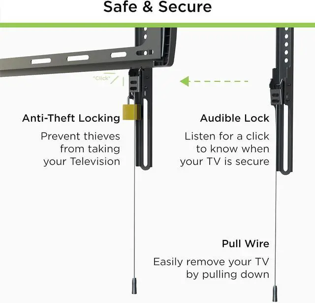 Alt view image 6 of 7 - ProMounts Low Profile Tilting TV Wall Mount Brackets for Most 37 to 110-inch Flat and Curved LED, LCD, Plasma Displays, Holds 143 lbs. Max VESA 600x400
