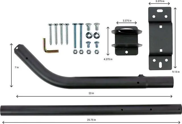 Alt view image 7 of 7 - Channel Master Universal Antenna - Sturdy Steel Adjustable Mount for Secure TV Antenna Installation, 1.5" Pole Diameter, Extends from 24"- 44", Weather-Resistant, 7" Wall Clearance