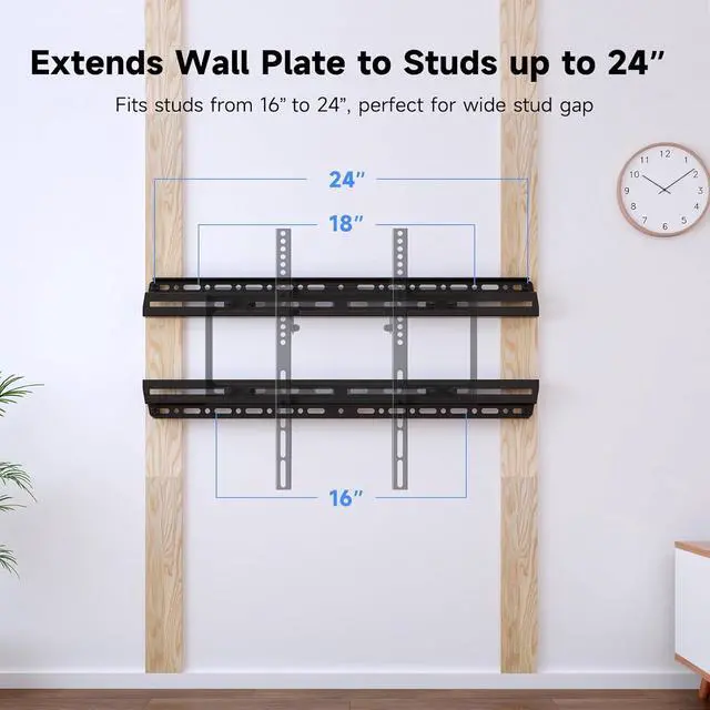 Alt view image 2 of 7 - Suptek Universal TV Wall Mount Extension Bracket - Fits 16" to 24" Wood Studs, Easy TV Centering, Holds Up to 154 LBS, MFPA01