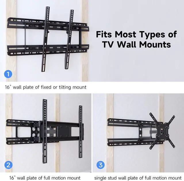 Alt view image 4 of 7 - Suptek Universal TV Wall Mount Extension Bracket - Fits 16" to 24" Wood Studs, Easy TV Centering, Holds Up to 154 LBS, MFPA01