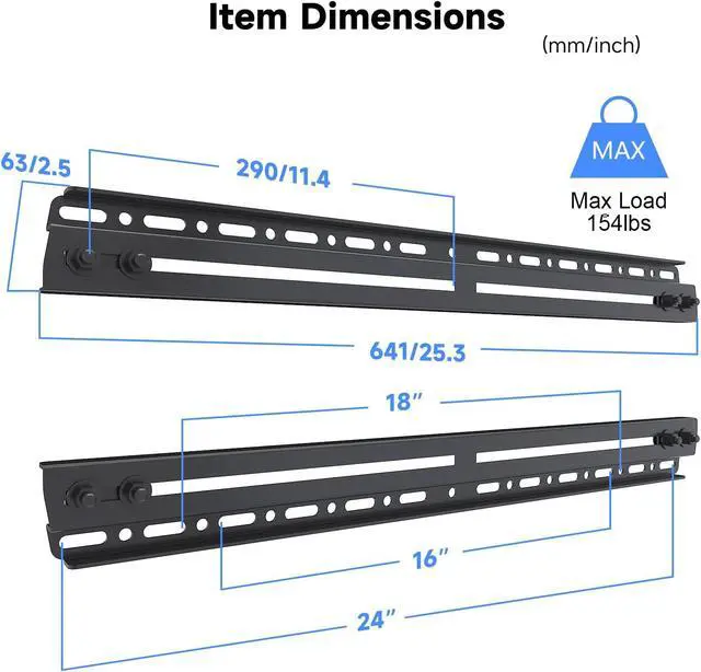 Alt view image 7 of 7 - Suptek Universal TV Wall Mount Extension Bracket - Fits 16" to 24" Wood Studs, Easy TV Centering, Holds Up to 154 LBS, MFPA01