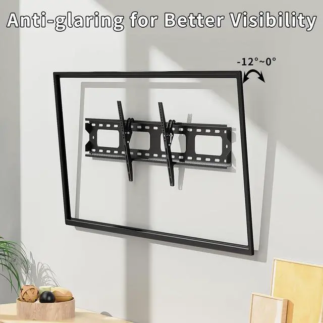 Alt view image 5 of 7 - TV Wall Mount for 42-70 Inch Screen TVs, Fixed Low Profile TV Mount Fits Up to 132lbs & VESA 800x400mm, Adjustable 12 Deg Tilt Wall Mount Tv Bracket