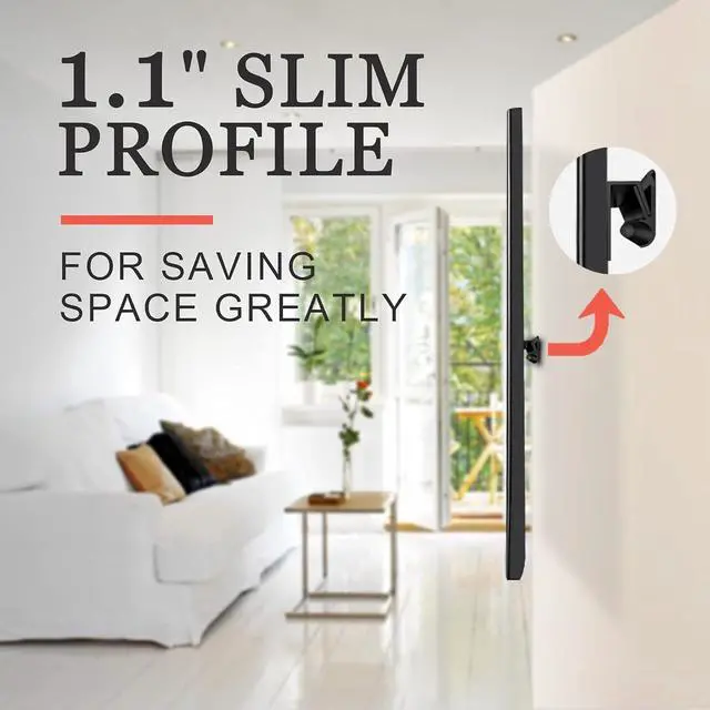 Alt view image 2 of 6 - Auoace 3-Pack Drywall No Drill TV Mount, 12 to 55 inch No Stud TV Wall Mount, up to 99 lbs, 1.1" Low Profile TVs Bracket, Easy Install, Include Hardware Level, Fit Most 32+ 40+ 50+ 55+ Screen
