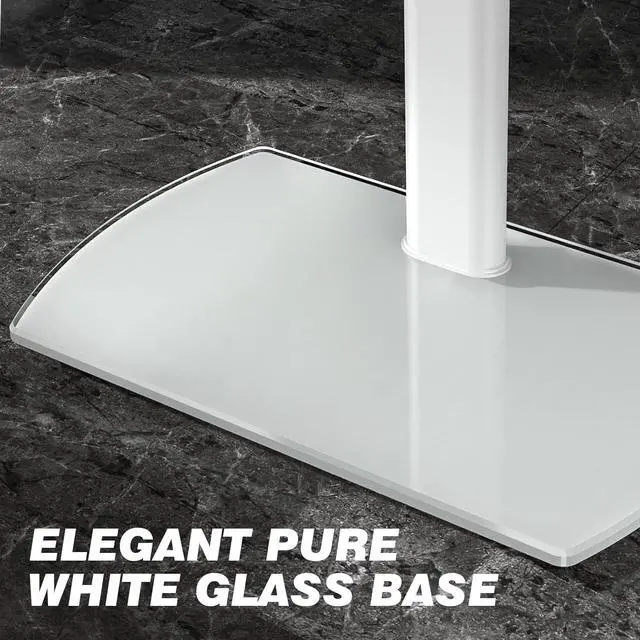 Alt view image 6 of 7 - Rfiver TV Floor Stand with Swivel Mount, Universal for 32-65 Inch LCD LED Flat Screens, White Height Adjustable Space Saving Corner TV Stand for Home Office with Wire Management, VESA 400x400 mm