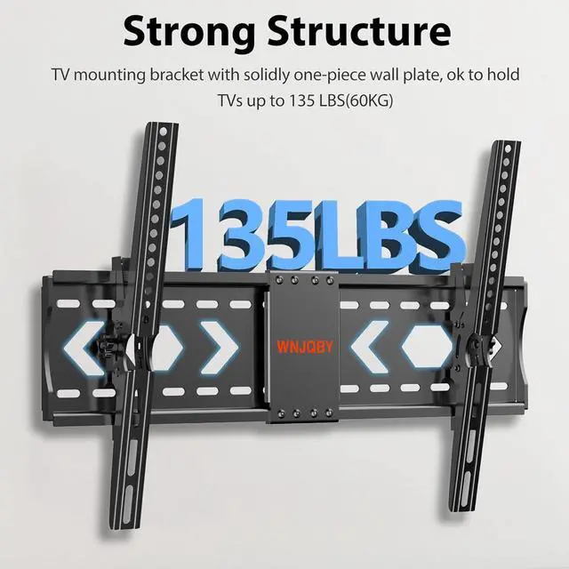 Alt view image 4 of 7 - Tilt TV Wall Mount for 32-84 Inch 4K LED OLED Flat Curved Screens, Universal VESA 600x400mm, Max Load 135 lbs, Up/Down Adjustment 15 Slim Profile TV Mount