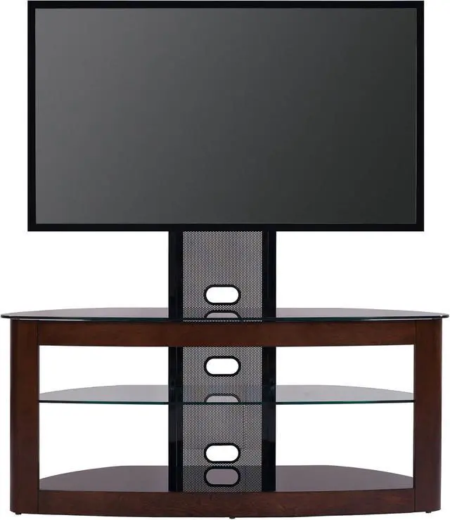 Alt view image 2 of 6 - TransDeco TV Stand with with Mount, 35" - 80", Dark Oak/Black