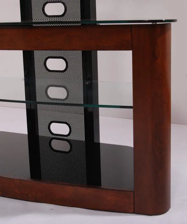 Alt view image 4 of 6 - TransDeco TV Stand with with Mount, 35" - 80", Dark Oak/Black