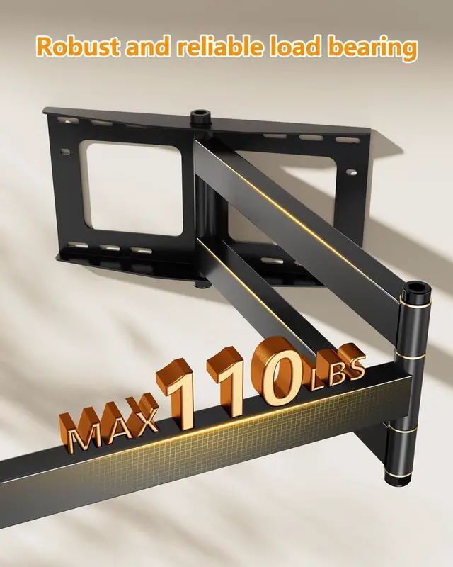 Alt view image 4 of 7 - FORGING MOUNT Long Extension TV Mount Full Motion Wall Bracket with 42 inch Long Arm Articulating TV Wall Mount for 37 to 80 Inch Flat/Curve TVs, VESA 600x400mm Compatible, Holds up to 110 lbs