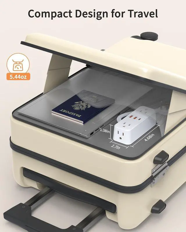 Alt view image 7 of 7 - Short Extension Cord 6 Inch, Flat Plug Small Power Strip with 4 AC & 3 USB(1 USB-C), 1875W/15A, 1700J Surge Protector, Multi Plug Outlet Extender for Home Office Travel, White