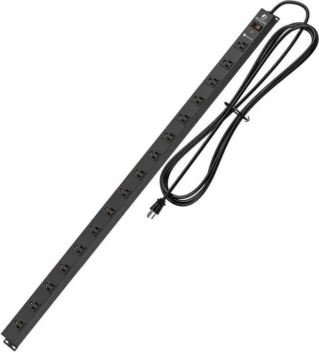 Main image of 16 Outlet Surge Protector Metal Power Strip, 1800J Mountable Power Outlet, Heavy Duty Workshop Metal Power Strip for Commercial, Industrial, School and Home,15A 125V 1875W (6FT)