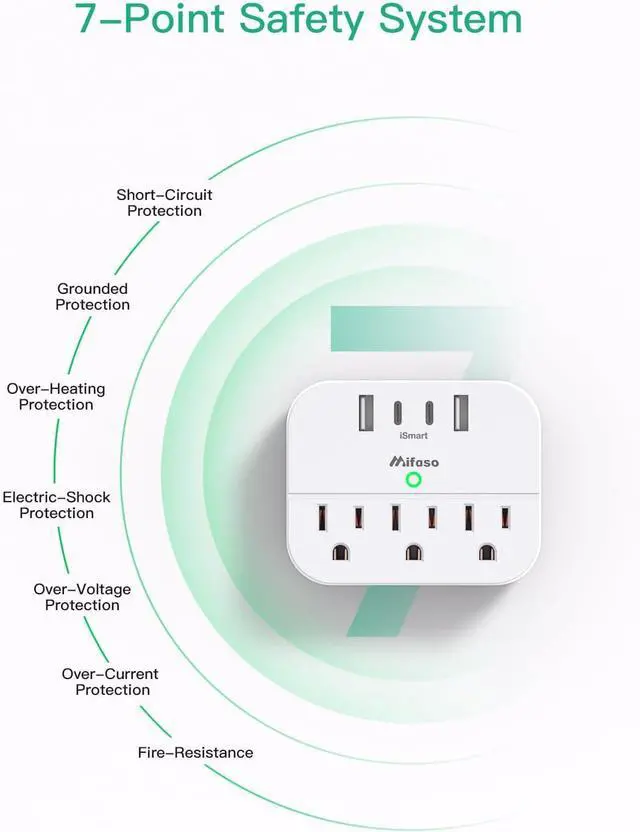 Alt view image 5 of 7 - Cruise Ship Essentials, Cruise Power Strip with Foldable Plug, Travel Essentials with USB C, Outlet Extender No Surge Protector, Multi Plug Wall Outlet with 3 Outlets,Outlet Adapter Japan Plug Adapter