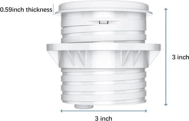 Alt view image 6 of 7 - Recessed Power Grommet 3-inch Hole, 15W Wireless Charger, 20W USB C Fast Charging Station,2 AC Plug, Flush Mount Countertop Outlet, Workspace Essential Desk Hole Cover for Cables White