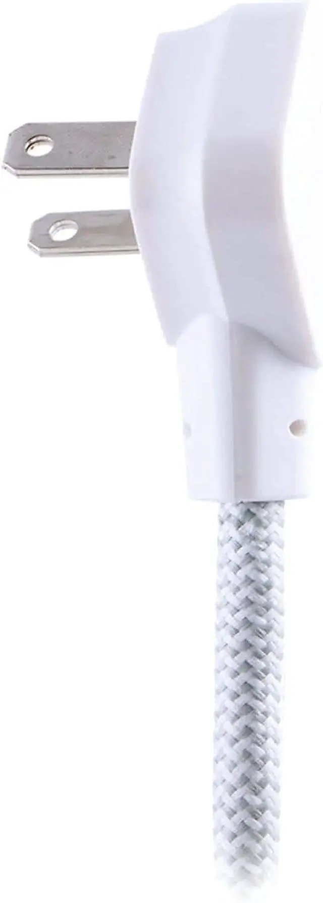 Alt view image 3 of 4 - Cordinate Designer 1-Outlet 2-USB Charging Extension Cord with Surge Protection, Gray Braided Décor Fabric Cord, 10 ft, 2.4A USB Charging Ports, with Tamper Resistant Safety Outlets, 37917