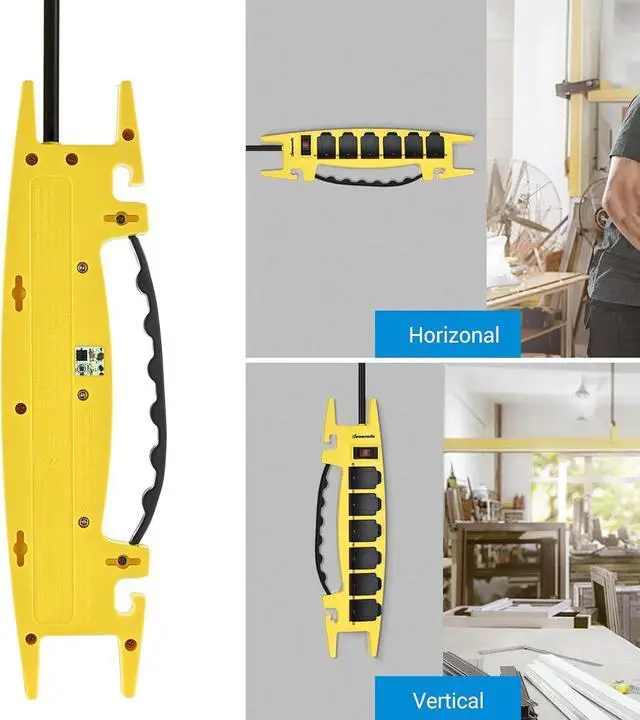 Alt view image 5 of 7 - DEWENWILS 6-Outlet Heavy Duty Power Strip - 15FT Cord, UL Listed, Garage Power Strip with 15A Circuit Breaker, Industrial for Christmas Lights & Holiday Decoration, Wall Mountable