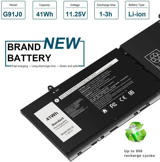 Alt view image 5 of 6 - Tronovia G91J0 41WH BATTERY FOR DELL LATITUDE 3320 3420 3520 INSPIRON 5310 5410 5415 5418