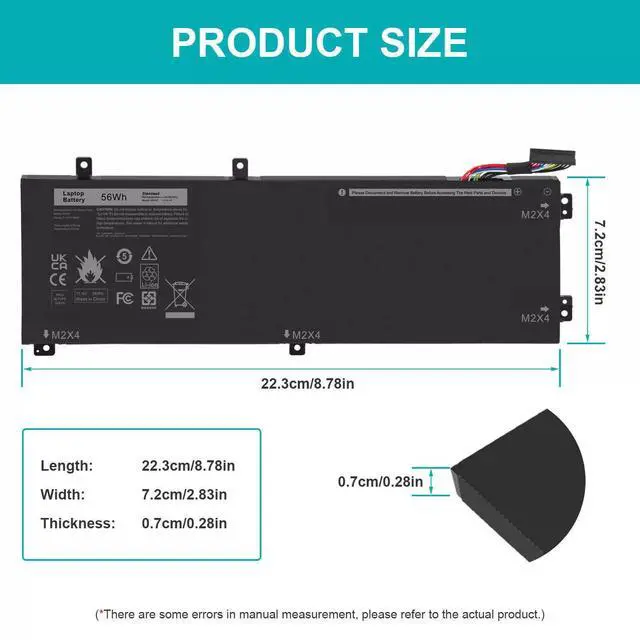 Alt view image 4 of 6 - Tronovia H5H20 Battery For Dell Precision 5510 5520 5530 5540 XPS 15 9560 9550 9570 56Wh