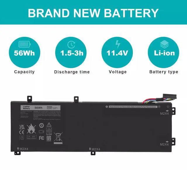 Alt view image 6 of 6 - Tronovia H5H20 Battery For Dell Precision 5510 5520 5530 5540 XPS 15 9560 9550 9570 56Wh