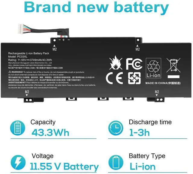 Alt view image 6 of 6 - Tronovia Battery for HP Pavilion x360 14 15 15t-er0000 PC03XL M24421-AC1 M24648-005