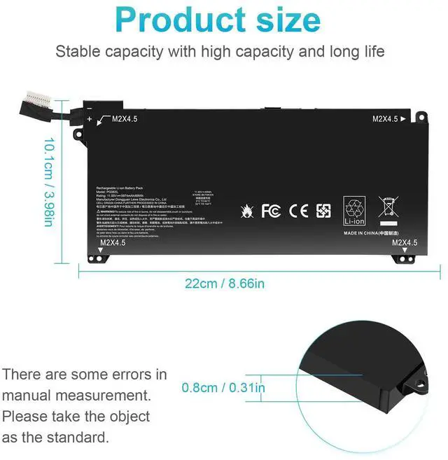Alt view image 4 of 6 - Tronovia PG06XL Battery For HP Omen 15-DH 15T-DH000 DH0XXX DH1019NR HSTNN-DB9F 69Wh US