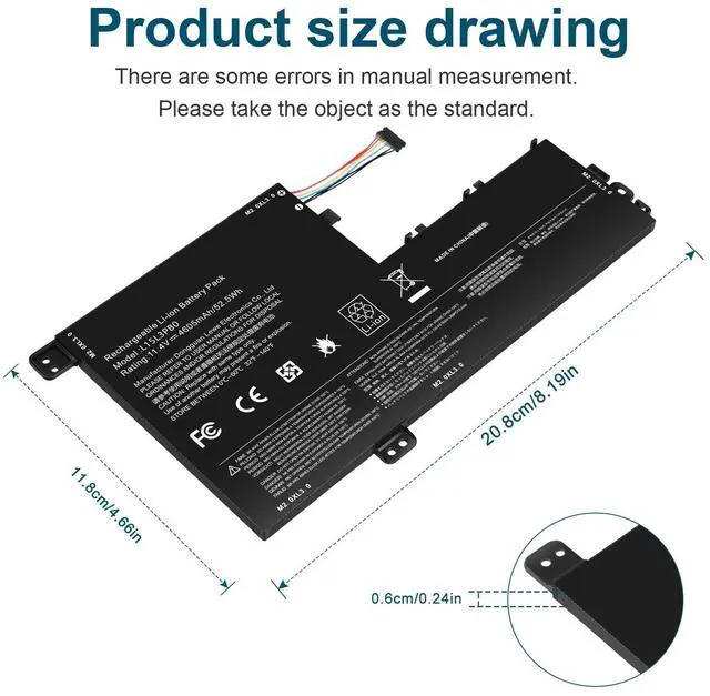 Alt view image 3 of 6 - Tronovia L15L3PB0 BATTERY L15M3PB0 FOR LENOVO Flex 5 1470 1570 IdeaPad 320S-15ABR