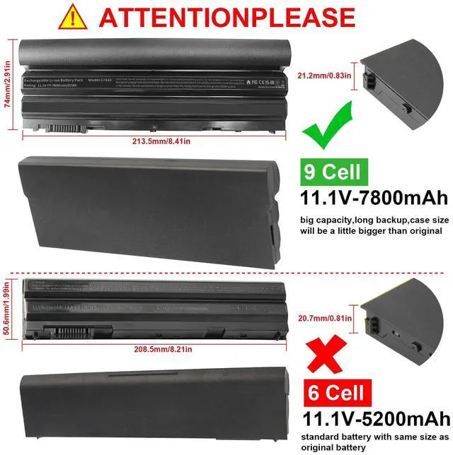 Alt view image 5 of 5 - Tronovia Latitude E5420 E6420 Battery For Dell E5520 E6520 87WH TYPE M5Y0X 9 Cell