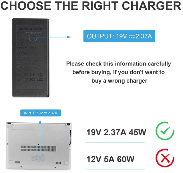 Alt view image 6 of 6 - Tronovia 19V 2.37A 45 Watt for Asus Vivobook X200M AC Power Adapter Charger Cord