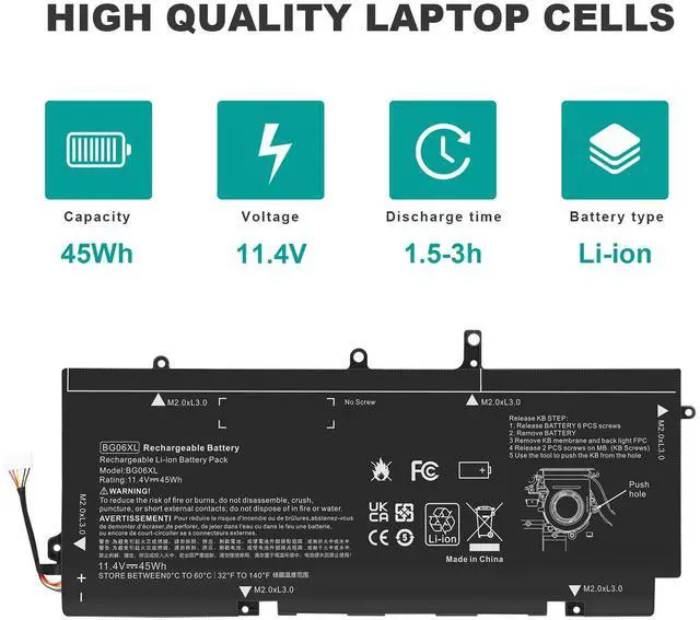 Alt view image 6 of 6 - Tronovia BG06XL Battery For HP EliteBook 1040 G3 Series BG06045XL 804175-181 804175-1B1