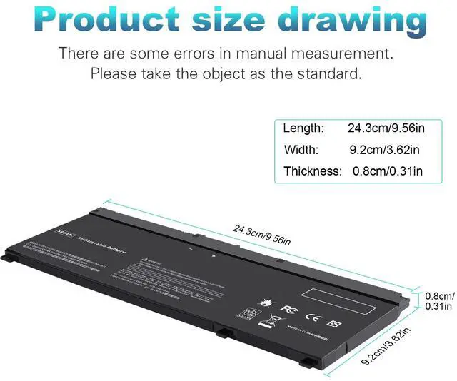 Alt view image 3 of 6 - Tronovia SR04XL Battery For HP Omen 15-ce 15-dc Pavilion 15-cb 15-cx Envy X360 15-cn 70Wh