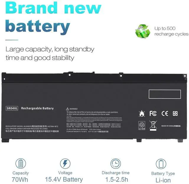 Alt view image 5 of 6 - Tronovia SR04XL Battery For HP Omen 15-ce 15-dc Pavilion 15-cb 15-cx Envy X360 15-cn 70Wh