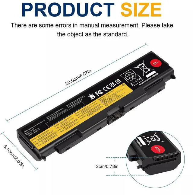 Alt view image 5 of 6 - Tronovia 48Wh 0C52864 57+ Battery For Lenovo ThinkPad T440P T540P W540 W541 L440 L540 Series