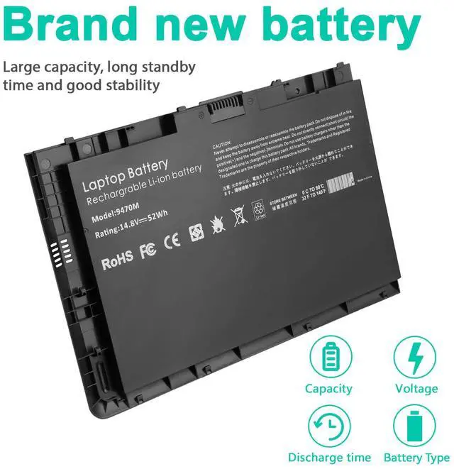 Alt view image 5 of 6 - Tronovia BT04XL Battery for HP EliteBook Folio 9470M 9480M HSTNN-DB3Z 687945-001 BA06XL