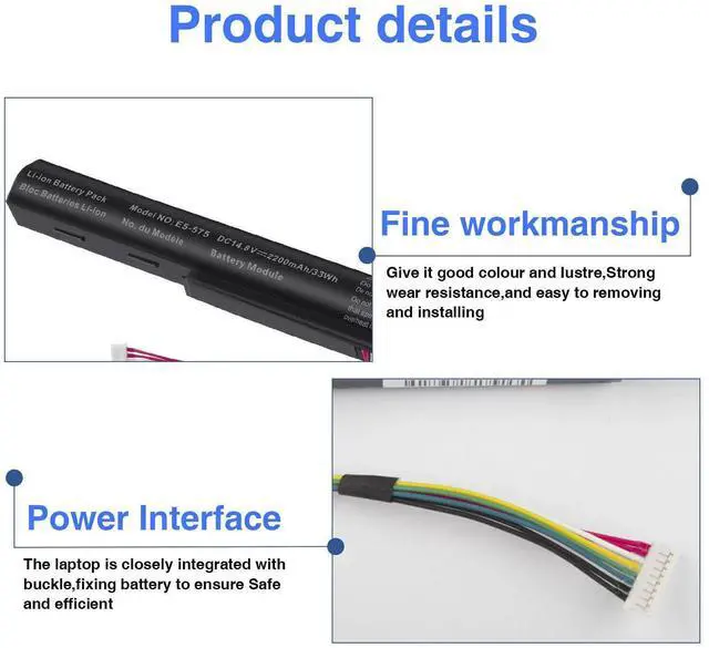 Alt view image 4 of 6 - Tronovia Battery For AS16A5K Acer Aspire E15 Series E5-475 E5-575 5-575G E5-575G-53VG