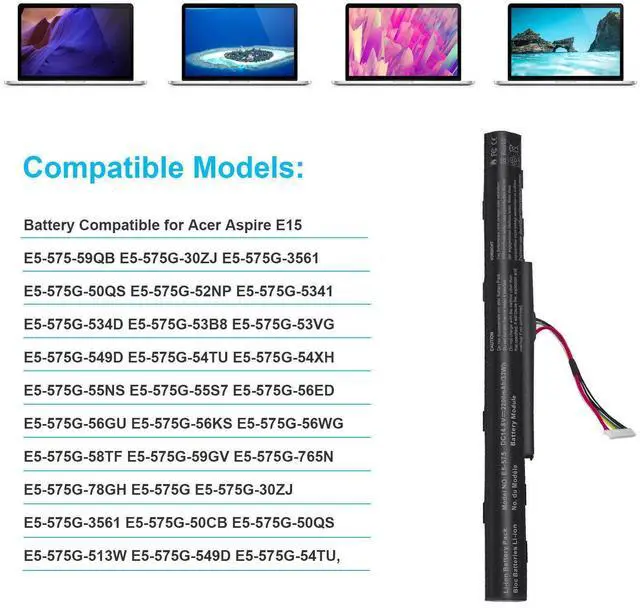 Alt view image 6 of 6 - Tronovia Battery For AS16A5K Acer Aspire E15 Series E5-475 E5-575 5-575G E5-575G-53VG