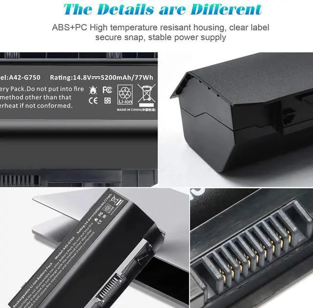 Alt view image 3 of 6 - Tronovia A42-G750 Battery for ASUS G750 ROG G750J G750JM G750JW G750JX G750JS A42G750