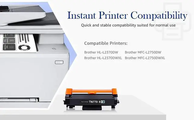Alt view image 6 of 6 - Tronovia 1Pc TN770 Black Toner Cartridge compatible for Brother HL-L2370DWXL HL-L2395DW