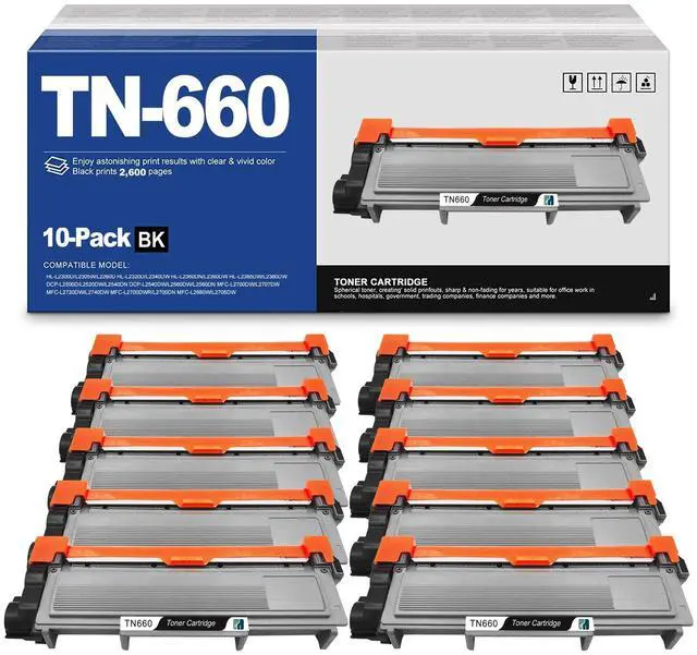 Main image of Tronovia 10PK TN660 Toner Cartridge For Brother TN630 MFC-L2700DW MFC-L2720DW HL-L2700DWR