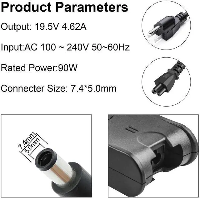 Alt view image 6 of 6 - Tronovia AC Adapter Power Charger for Dell Latitude E7440 E7450 E5430 E5440 E5450 E6540