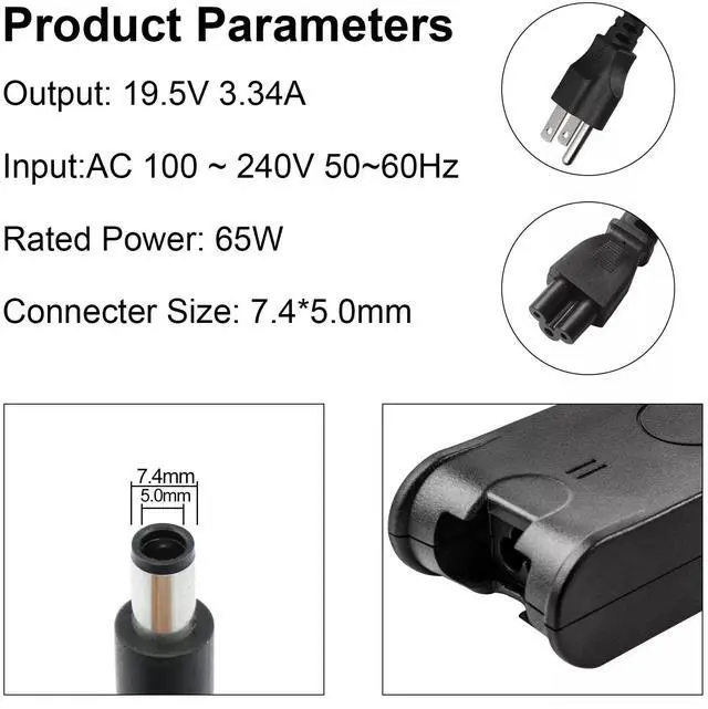Alt view image 6 of 6 - Tronovia Laptop Charger Power Adapter For DELL Latitude E6400 E6500 E6410 E6510 PT434