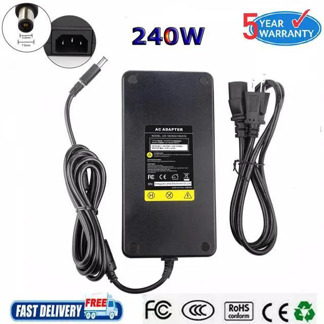 Alt view image 2 of 6 - Tronovia 240W Charger Adapter Power Cord for Dell Precision M4700 M6400 M6500 M6600 M6700
