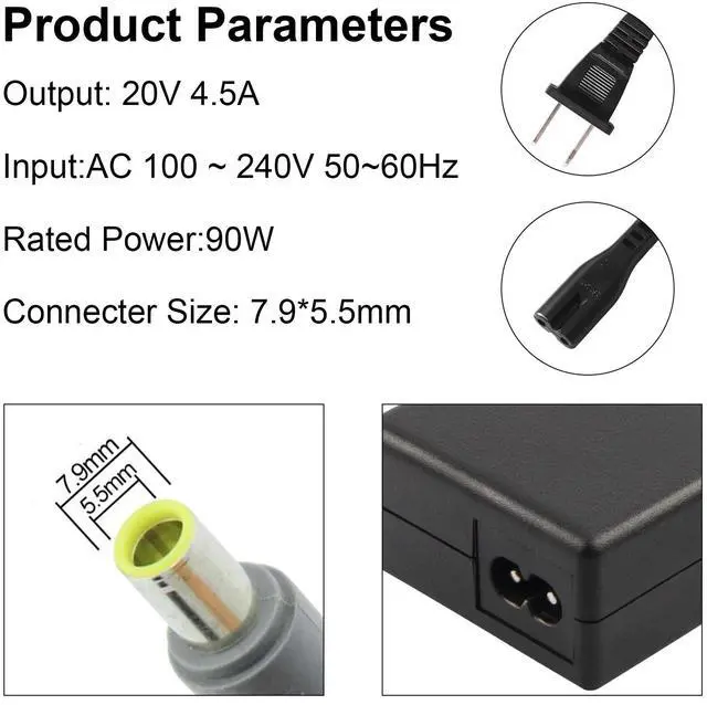 Alt view image 4 of 5 - Tronovia For IBM Lenovo Thinkpad 90W AC Adapter Charger T60 T61 X61 Z60 T400 T400s T500