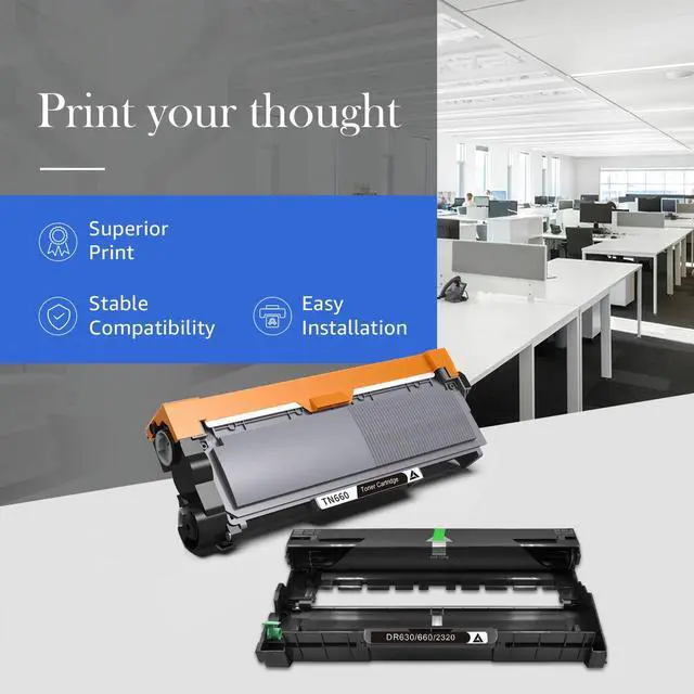 Alt view image 3 of 6 - Tronovia 3Pack TN660 Toner Cartridge + 1PK DR630 Drum Unit For Brother HL-L2300D L2320D