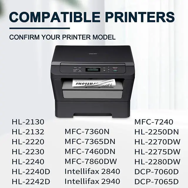 Alt view image 2 of 5 - Tronovia 5PCS TN450 DR420 Toner Drum Combo for Brother Tn450 HL-2270DW 2240 2280DW 7360N