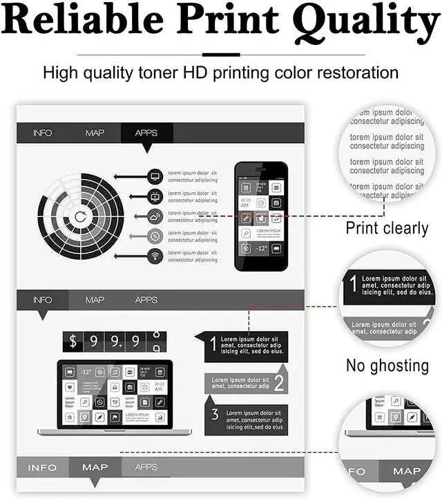 Alt view image 5 of 5 - Tronovia 5PCS TN450 DR420 Toner Drum Combo for Brother Tn450 HL-2270DW 2240 2280DW 7360N