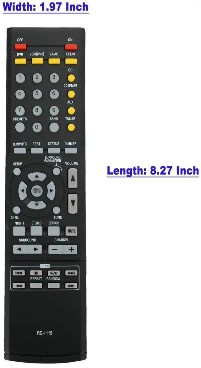 Alt view image 5 of 5 - Tronovia Replace Remote Control for Denon Receiver AVR-390 AVR-3803/1083 RC-1120 AVR-1610 RC-1115