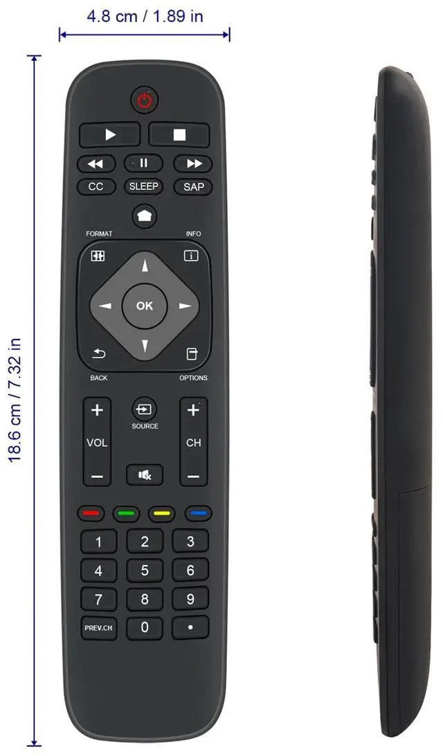 Alt view image 4 of 5 - Tronovia Replace Remote Control for Philips TV 50PFL5907F7 398GR8BDENTPHT YKF308-007 URMT39JHG001